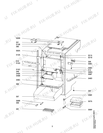 Взрыв-схема холодильника Aeg S1445-5 I - Схема узла Housing 001